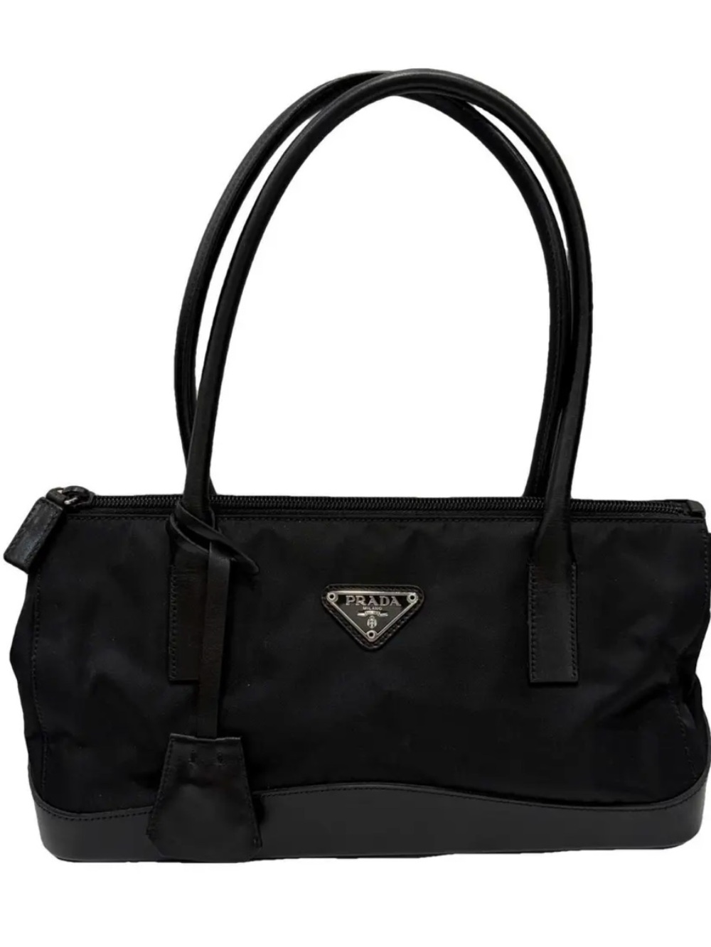 Authentic PRADA leather and Nylon TESSUTO Shoulder Bag